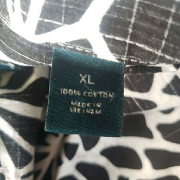 Perry Ellis Abstract Button-Front Shirt Short Sleeve Men's Size XL - Picture 2 of 10